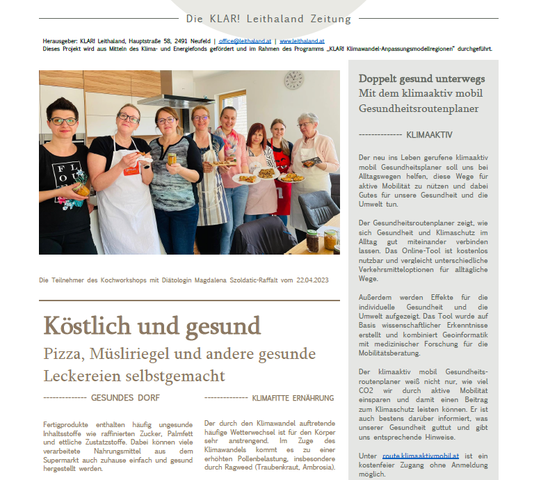 Die KLAR! Leithaland Zeitung, Ausgabe Nr. 1/2023 vom Donnerstag, 4. Mai 2023