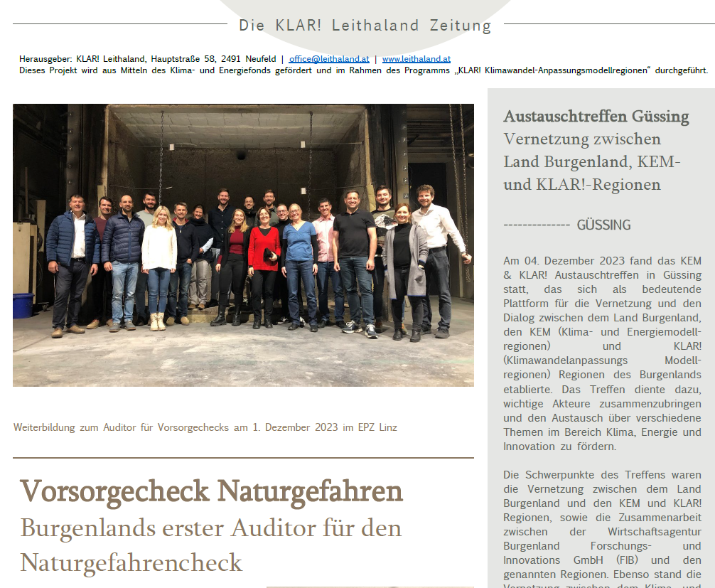 Die KLAR! Leithaland Zeitung, Ausgabe Nr. 2/2023 vom Freitag, 21. Dezember 2023